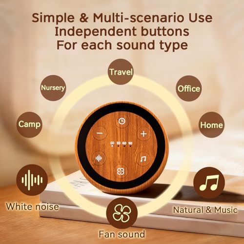 Portable Sound Machine White Noise Machine for Baby Kids Adults Sleeping with 32 Soothing Sounds 32 Volume Levels Brown Noise Machine with 4 Timer Memory Funtion for Travel Office Privacy - Image 5