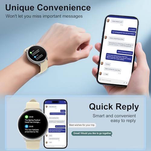 Smart Watch for Men Women Fitness Tracker with 100+ Sport Modes,Activity Trackers for iOS/Android Waterproof/Heart Rate/Sleep/Steps Monitor/Pedometer Monitor Monitor (Silver+Beige) - Image 7