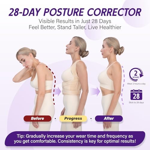 Back Brace Posture Corrector for Women & Men, Adjustable Full Back Support, Shoulder Straightener for Upper & Lower Back Pain Relief-Scoliosis, Hunchback, Waist Trainer (Small, Beige) - Image 3
