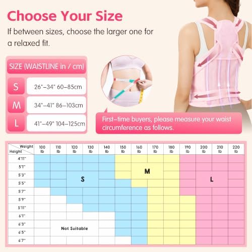 Posture Corrector for Women & Men, Adjustable Full Back Brace Support - Image 7