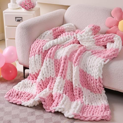 Chunky Knit Blanket Throw for Couch, 51"x63" Chunky Yarn Knitted Blankets - Image 5