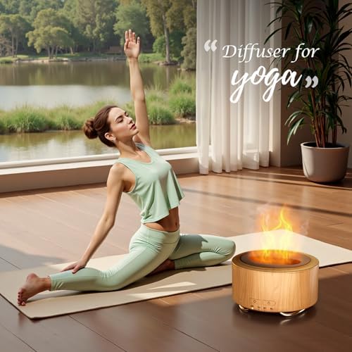 Essential Oil Diffuser for Home: 500ml Fireplace Flame Light - Image 3