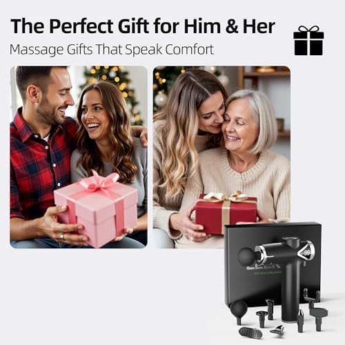 LEERCON Massage Gun Deep Tissue, Percussion Massage Gun for Pain Relief Muscle Back Massager Gun for Athletes with 8 Attachments & 6 Speeds, Gift for Men Women, Black - Image 6
