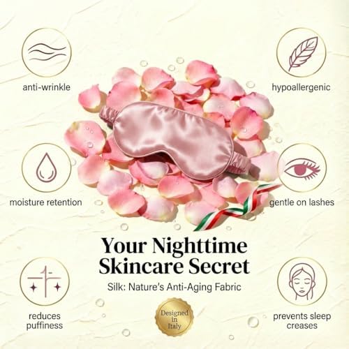 MATASSE 100% Mulberry Silk Sleep Mask, 22 Momme, Pink - Image 6