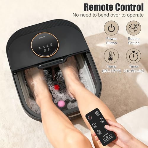 Foot Spa Bath Massager with Heat, Bubble, Temperature Control, Remote Control, Touchscreen, Pumice Stone, Pedicure Foot Spa Gift for Man Women Mother Father (Plus Size) - Image 6