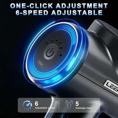 LEERCON Massage Gun with Heat, Deep Tissue Back Massager Gun Gifts for Men - Image 5