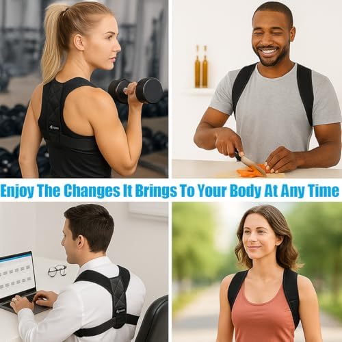 Posture Corrector for Men and Women - Adjustable Back Brace for Upper Back, Neck and Shoulder Pain Relief - Lightweight Breathable Support Brace, Chest Size 25-55 Inches - Image 3