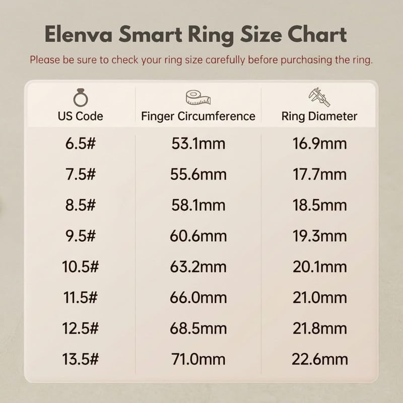 Smart Ring Health Tracker 5ATM Waterproof Sport Ring Exclusive Vibration Alerts Titanium Blood Oxygen/Sleep/Emotional Management Women Cycle Prediction Compatible with iOS/Android Sunlight Gold 13.5 - Image 3