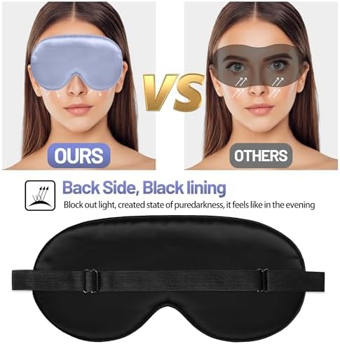 Silk Sleep Mask, Blackout Eye Mask for Sleeping with Adjustable Strap - Image 4