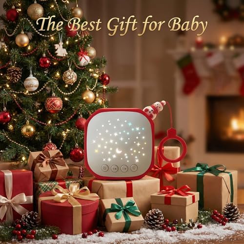 Portable Sound Machine Baby with Star Projector | White Noise Sound Machine for Sleep | Baby Noise Machine with Hook for Children's Bedroom, Travel, Car, Christmas Holidays Gifts (Snowman) - Image 6