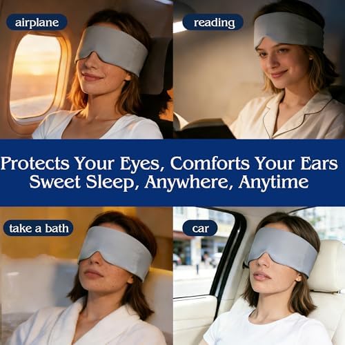 Weighted Sleep Mask for Side Sleepers, 100% Blackout Eye Mask for Sleeping with Adjustable Strap, Dual-Sided Cooling Silk & Warm Cotton Blindfold, Zero Pressure Eye Cover for Travel, Nap & Yoga - Image 7