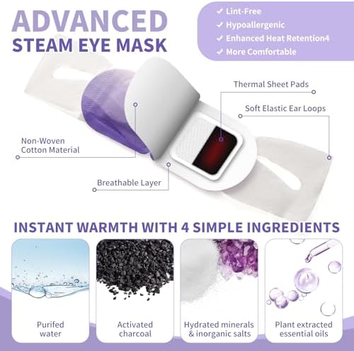 Variety Steam Eye Mask Sleep Self Heating Cornea Care Rest Disposable Relaxation Gifts Self Care Travel Essentials for Dry Eyes 10 Packs - Image 5