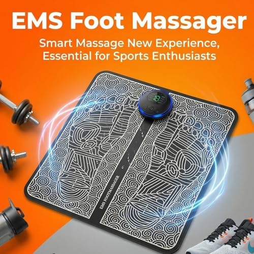 ACROSS EMS Foot Massager Mat TENS & PMS Foot Stimulator – Electric Muscle Stimulator, Adjustable Intensity, Lightweight Design for Home, Travel, and Office Use - Image 3