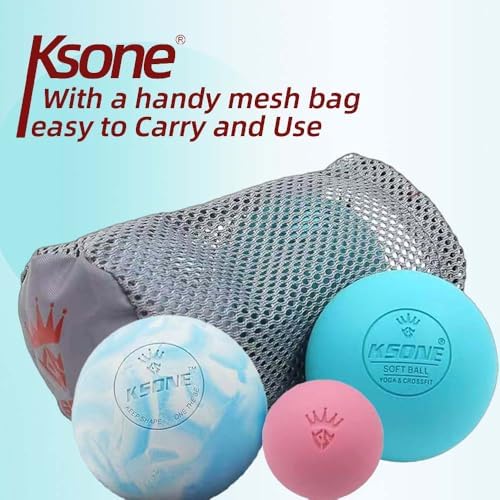 KSONE Massage Lacrosse Balls -Massage Balls for Myofacial Release&Trigger Point Therapy-Set of 2-Hard Lacrosse Massage Ball &Soft Massage Ball with one mini Ball - Image 6