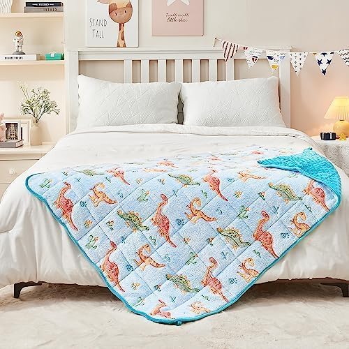 yescool Weighted Blanket 5 Pounds Weighted Lap Blanket, Glow in The Dark Dinosaur Heavy Blankets, Warm Minky Weighted Throw Blanket Gifts for 40-60lbs, 36"x48" - Image 6