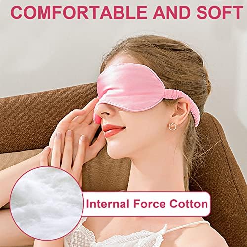 IEKEODI 2 Pack Silk Sleep Masks, Light Blocking Eye Masks, Black & Pink - Image 4