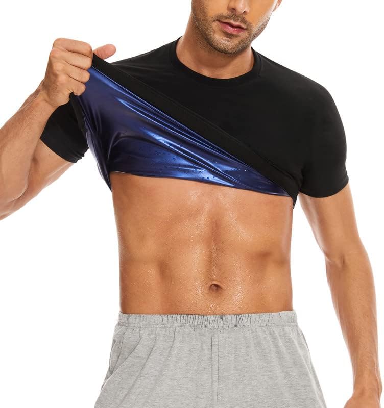 SHAPERIN Sauna Shirt for Men Sauna Tops Heat Trapping T-shirt Sauna Suit Workout Sweat Vest Body Shaper Gym Workout by SHAPERIN