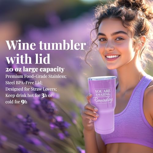 BODY & EARTH Self Care Gifts for Women Get Well Soon Gifts, Purple Birthday Gift Baskets, 8pcs Lavender Bath and Body Sets with 20oz Vacuum Insulated Tumbler Mother's Day Gifts for Mom - Image 4