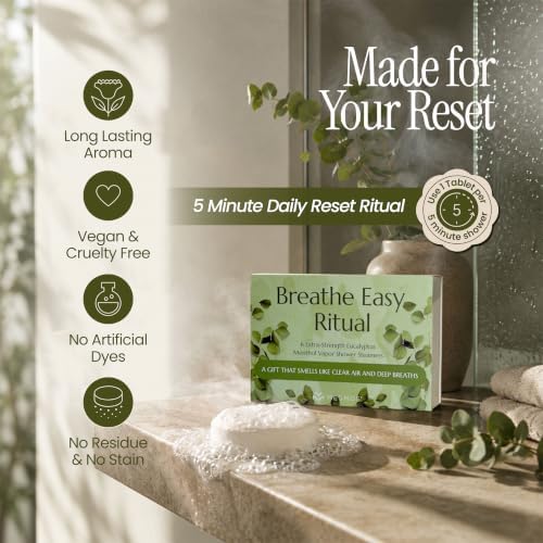 Eucalyptus Shower Steamers Aromatherapy 6 Pack, Menthol Vapor Shower Tablets, Get Well Gift for Her, Self Care Spa Shower Tablets for Women - Image 3