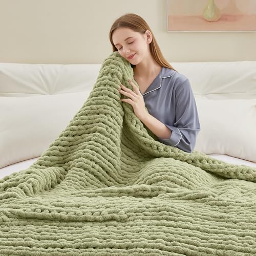 Negwoo Chunky Knit Throw Blanket, Knitted Throw Chenille Yarn, 40"*50" - Image 6