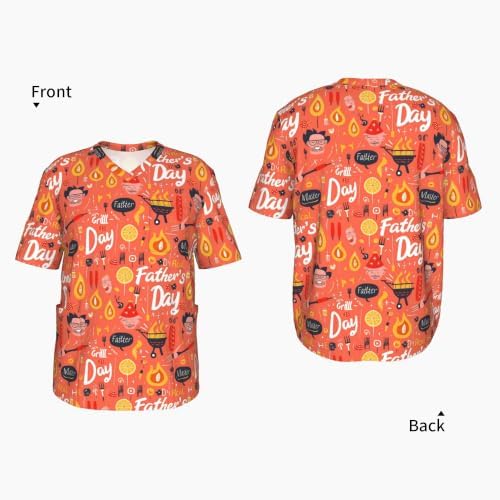 Men's Scrub Top,V-Neck Spill Wrinkle Resistant,3 Pockets-Father's Day (1) - Image 4