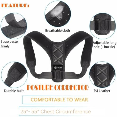 Posture Corrector for Men and Women - Adjustable Back Brace for Upper Back, Neck and Shoulder Pain Relief - Lightweight Breathable Support Brace, Chest Size 25-55 Inches - Image 4