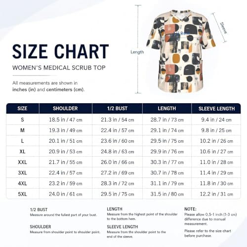 Men's Scrub Top,V-Neck Spill Wrinkle Resistant,3 Pockets-Minimal Abstract Shapes (3) - Image 5