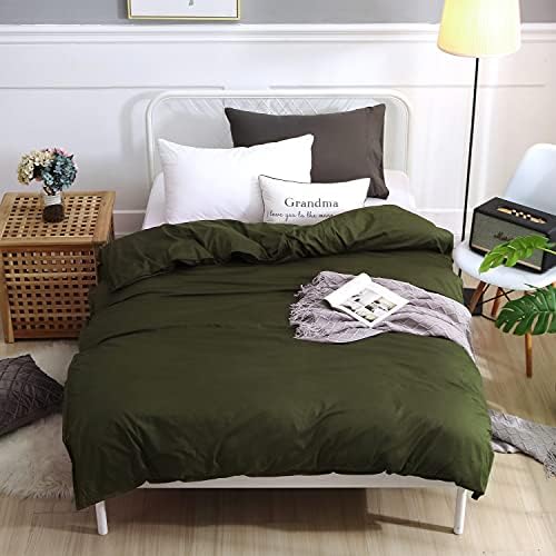 F.Y.Dreams Weighted Blanket Duvet Cover 60x80 inches with 8 Ties,Zipper on Long Side/100% Cotton, Amy Green/Just Duvet Cover by FYDreams