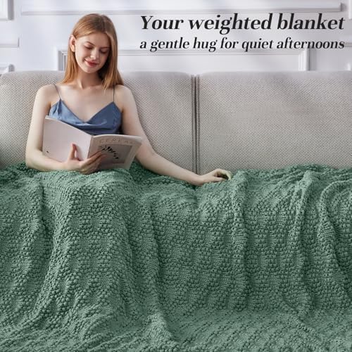Anysay Knitted Weighted Blanket for Adult,Chunky Knit Throw 60''*80'' 10lbs - Image 2