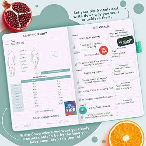 Clever Fox Wellness Planner & Food Journal for Weight Loss, A5 Turquoise - Image 3