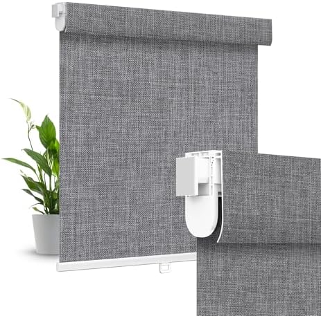 Allesin zen No Drill No Tools Blackout Roller Shades for Windows, (Dark Gray Custom Size), Renter-Friendly, UV Protection, no-Drill Pull-Down Blinds for Home, Bedroom, Office, Living Room by allesinZEN