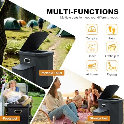 Ann Katy XL Portable Camping Toilet for Adults,Lightweight Folding Potty - Image 5