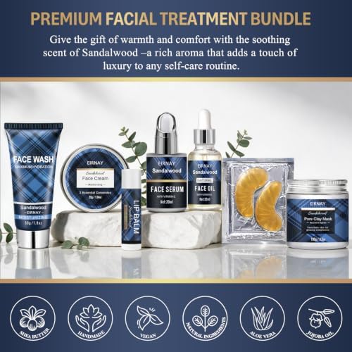 Gift for Men, Spa Gifts for Men Dad, 21Pcs Sandalwood Bath & Body Gift Set - Image 3