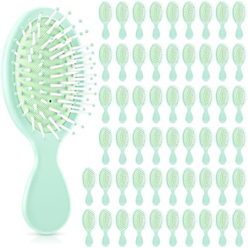 60 Pcs Sage Green Mini Hair Brushes Bulk for Team Gifts Soft Bristles Adds Shine Scalp Massage and Detangling Travel Hair Combing for Women Spa Party Favors Homeless by Ferrochef