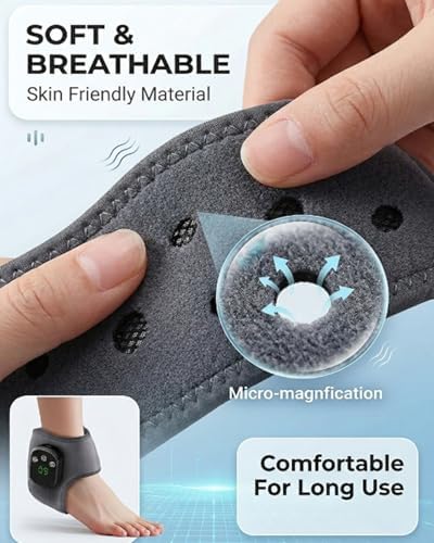 Foot Massager with 5 Heat Levels, Electric Heated Triple Vibration Feet & Ankle Massager for Pain Relief, Portable Heating Foot Massage for Mom & Dad, Valentine’s Day Gift 2026(Grey) - Image 5
