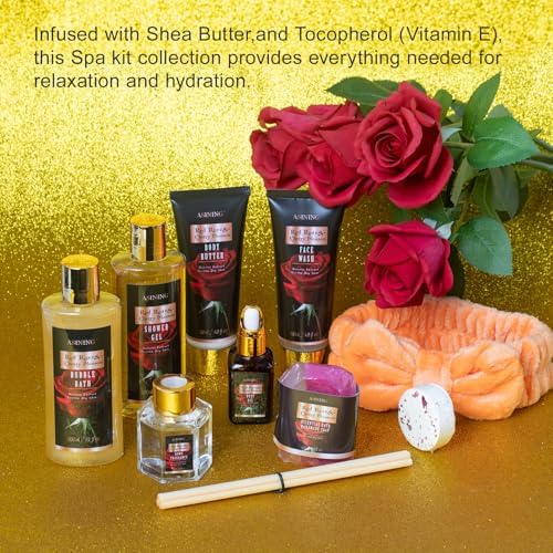 14Pcs Spa Gifts Skin Care Set - Luxurious Rose Spa Gift Baskets for Women - Image 5