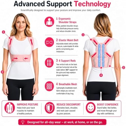 Back Brace Posture Corrector for Women - Upper Back Under Clothes Invisible - Image 5