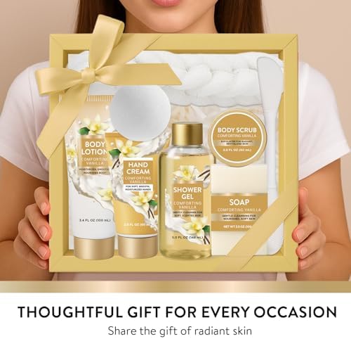 Spa Luxetique Gifts for Women 8pcs Vanilla Bath and Body Works Gift Set for Women Self Care Spa Gift for Womens Birthday Gift for Womens Grandma Mom Sister Friend - Image 6