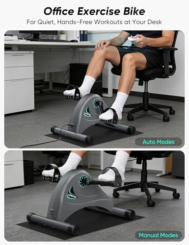 Under Desk Bike Pedal Exerciser for Seniors, LUBBYGIM Mini Exercise Bike for Physical Therapy, Electric Motorized Foot Pedal Machine for Arm and Leg Fitness, 6 Speed Levels - Image 4