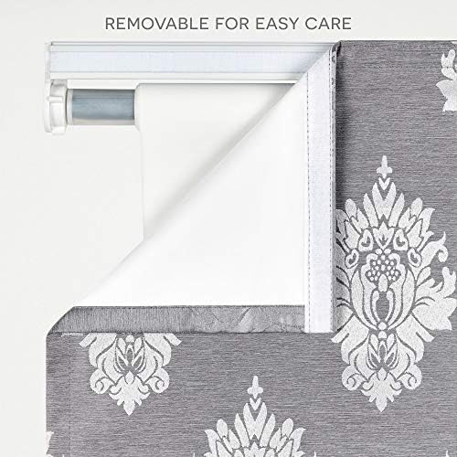 Exclusive Home Marseilles Damask 100% Blackout Roman Shade, 34"x64", Natural - Image 4