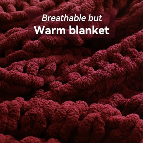 Negwoo Chunky Knit Throw Blanket, Knitted Throw Chenille Yarn, 50"*60" - Image 6