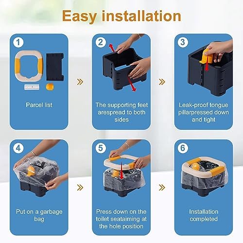 Toilet Bowls for Children Toddler Travel,Foldable Travel Potty for Boys Girls Emergency Toilets for Car,Outdoor,Camping and Indoor Seat with Storage Bag（Bean Paste Powder） - Image 6