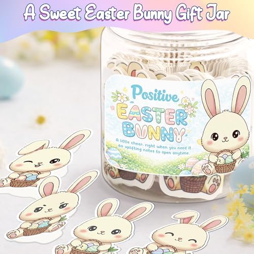 Positive Easter Bunny Jar – 60 Encouraging Affirmation Cards for Kids and Teens, Cute Easter Basket Stuffer, Inspirational Bunny Gift for Confidence, Kindness, and Emotional Support - Image 5