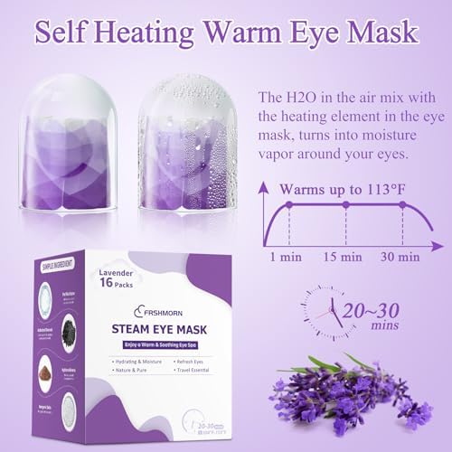 16Packs Steam Eye Mask Heated Eye Masks For Dry Eyes, Lavender - Image 4
