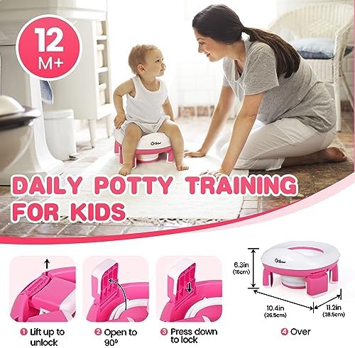 Orzbow Portable Potty Training Chair for Toddler, Travel Emergency Toilet - Image 3