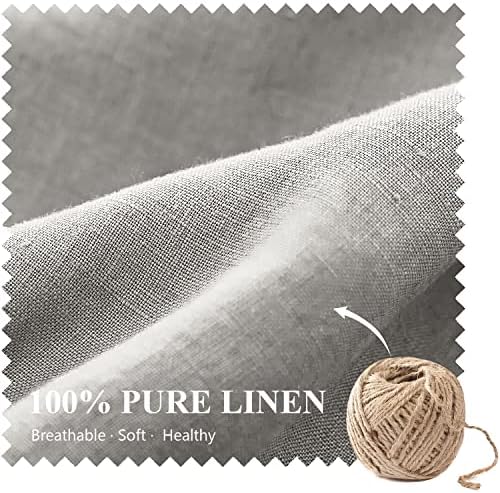 Simple&Opulence 100% Linen Lumbar Pillow Cover 12 x 20 Inches Set of 2 Rectangular Decorative Throw Cushion Cover for Couch Sofa Bed Living Room Office Soft Breathable Farmhouse - Light Grey - Image 2
