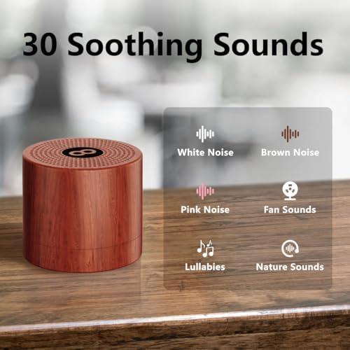 Portable White Noise Machine Mini Sound Machine with 30 Soothing Sounds Rechargeable for Adults Newborn Kids Sleep Brown Noise Machine with Memory Function 4 Timers for Travel Camping Home and Office - Image 2