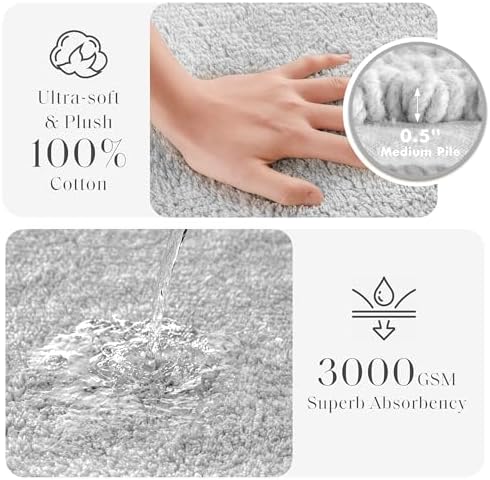 Madison Park Splendor Reversible 100% Cotton Bath Rug, 20 x 30, Grey - Image 3