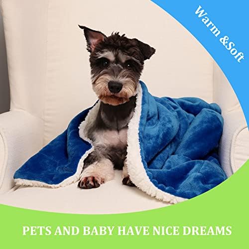 NANPIPER Baby Sherpa Blanket,Warm Toddler Throw Blanket,Soft Newborn Fleece Blanket for Winter (Princess Blue,30x40 inches) - Image 2