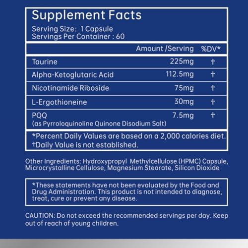 Male Youth Complex – Cellular Energy & Healthy Aging Support Supplement with NR, PQQ & Ergothioneine | 60 Capsules - Image 6